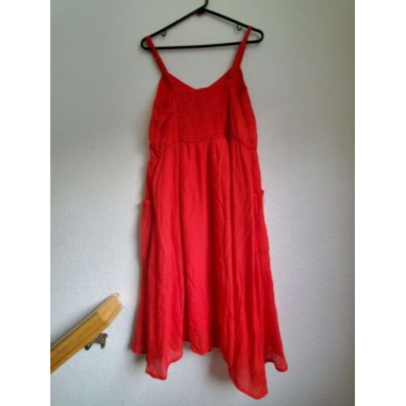 Mlle Gabrielle Dress Red Sundress Button Down Boho Flowy Size XL - Picture 9 of 10